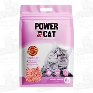 Power Cat ทรายแมวเต้าหู้กลิ่น Honey Peach 6L