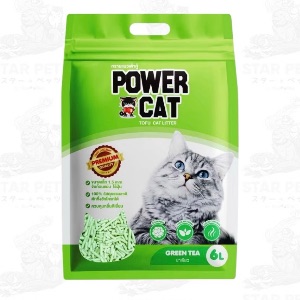 Power Cat ทรายแมวเต้าหู้กลิ่น Green Tea 6L