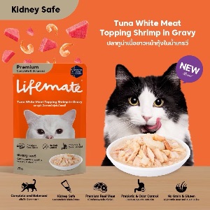 Lifemate CW2 ปลาทูน่าเนื้อขาวหน้ากุ้งในน้ำเกรวี่