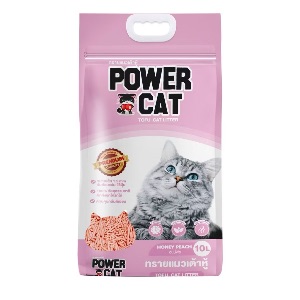 Power Cat ทรายแมวเต้าหู้กลิ่น Honey Peach 10L
