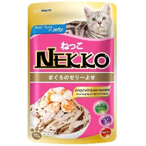Nekko NP6 ปลาทูน่าหน้ากุ้งและหอยเชลล์ในเยลลี่