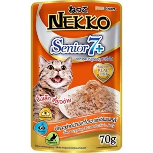 Nekko Senior7+ ปลาทูน่าหน้าปลาโออบแห้งในเยลลี่