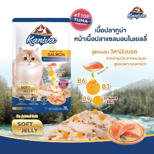 KNV เนื้อทูน่าหน้าเนื้อแซลมอนในเยลลี่