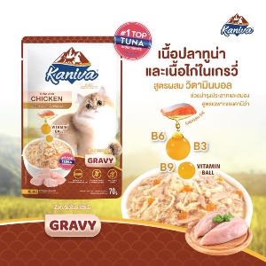 KNV เนื้อทูน่าและเนื้อไก่ในเกรวี่